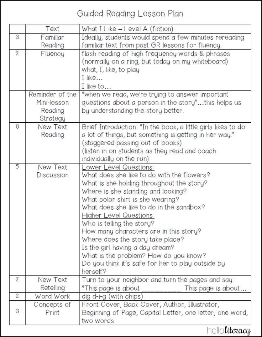 How do guided reading levels work in elementary school?